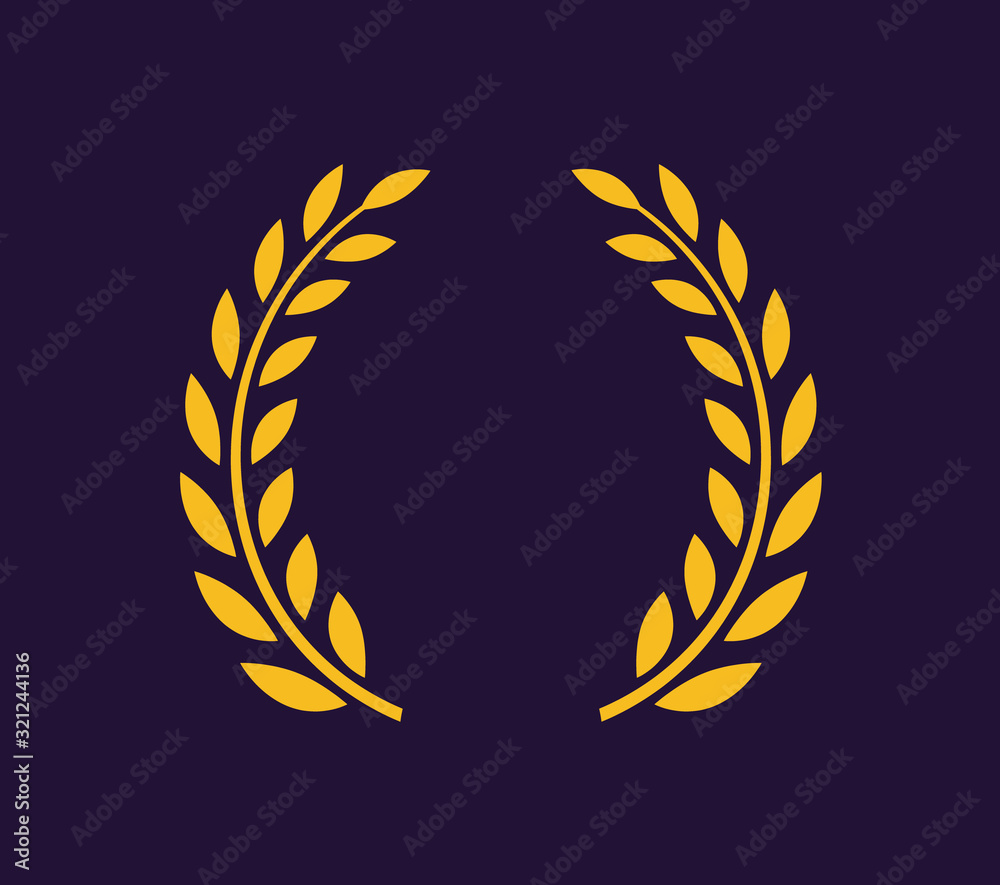 Laurel wreath vector award branch victory icon. Winner laurel wreath vintage leaf emblem Laurel wreath vector award branch victory icon. Winner laurel wreath vintage leaf emblem