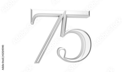 75 years anniversary celebration logotype with elegant celebration 3d.