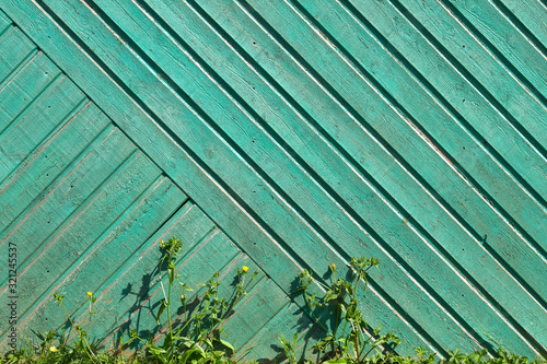 Green wooden wall photo