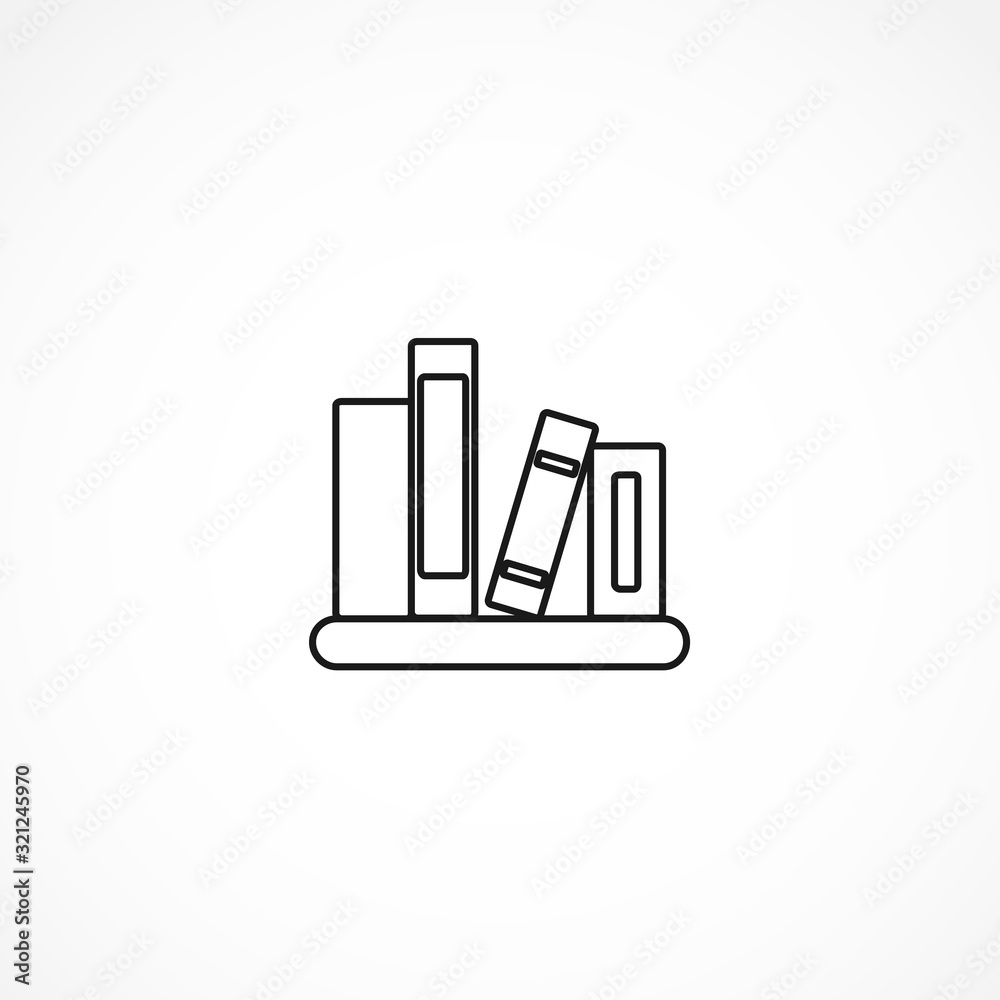 book shelf vector line icon on white background book shelf vector line icon on white background