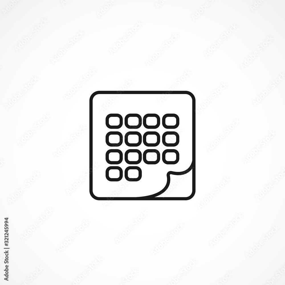Calendar vector line icon on white background Calendar vector line icon on white background