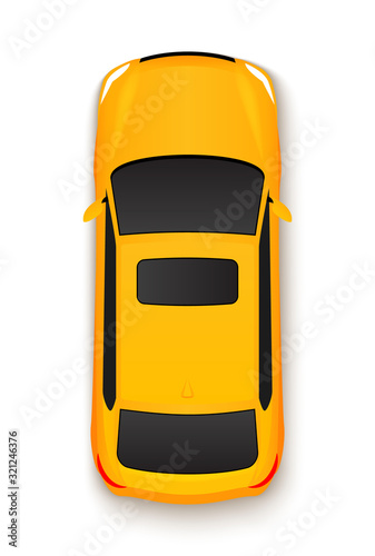 Vector car top view icon illustration. Vehicle flat isolated car vehicle isolated icon