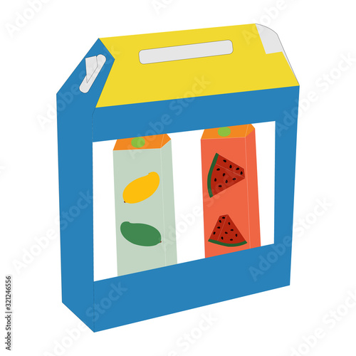 One Carton Of Lemon Juice And One Carton Of Watermelon Juice In A Case