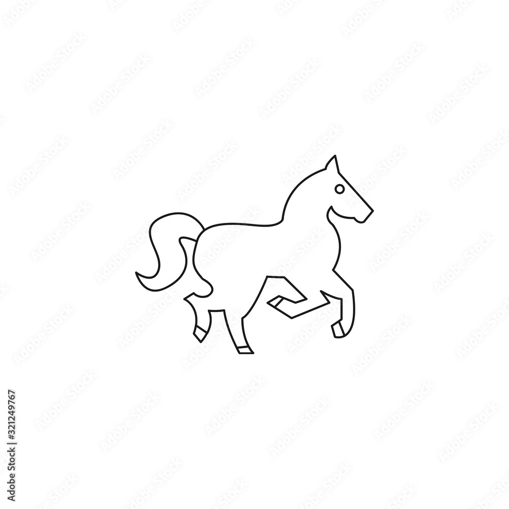 Fototapeta premium horse vector line icon on white background