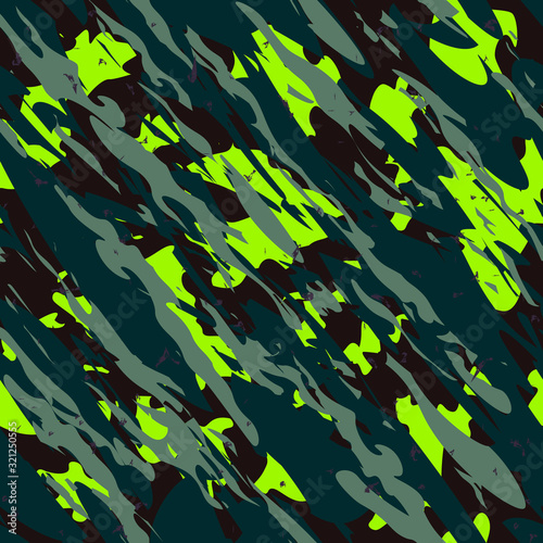 Vector seamless camo tiger stripe army fatigue pattern design