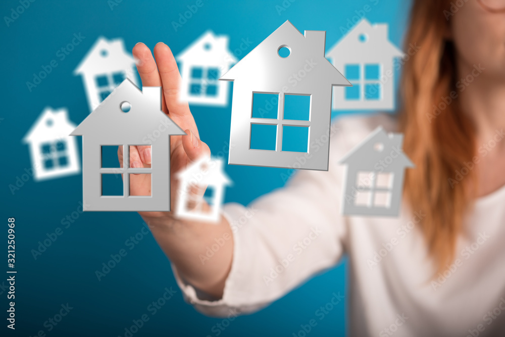 House, Residential Structure, Human Hand. concept. House, Residential Structure, Human Hand. concept.