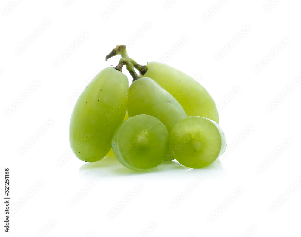 Green grape isolated on white background