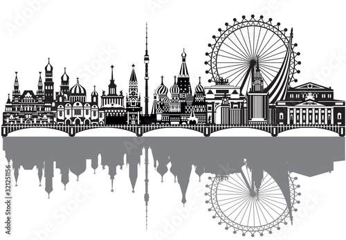 Moscow City Skyline vector 3