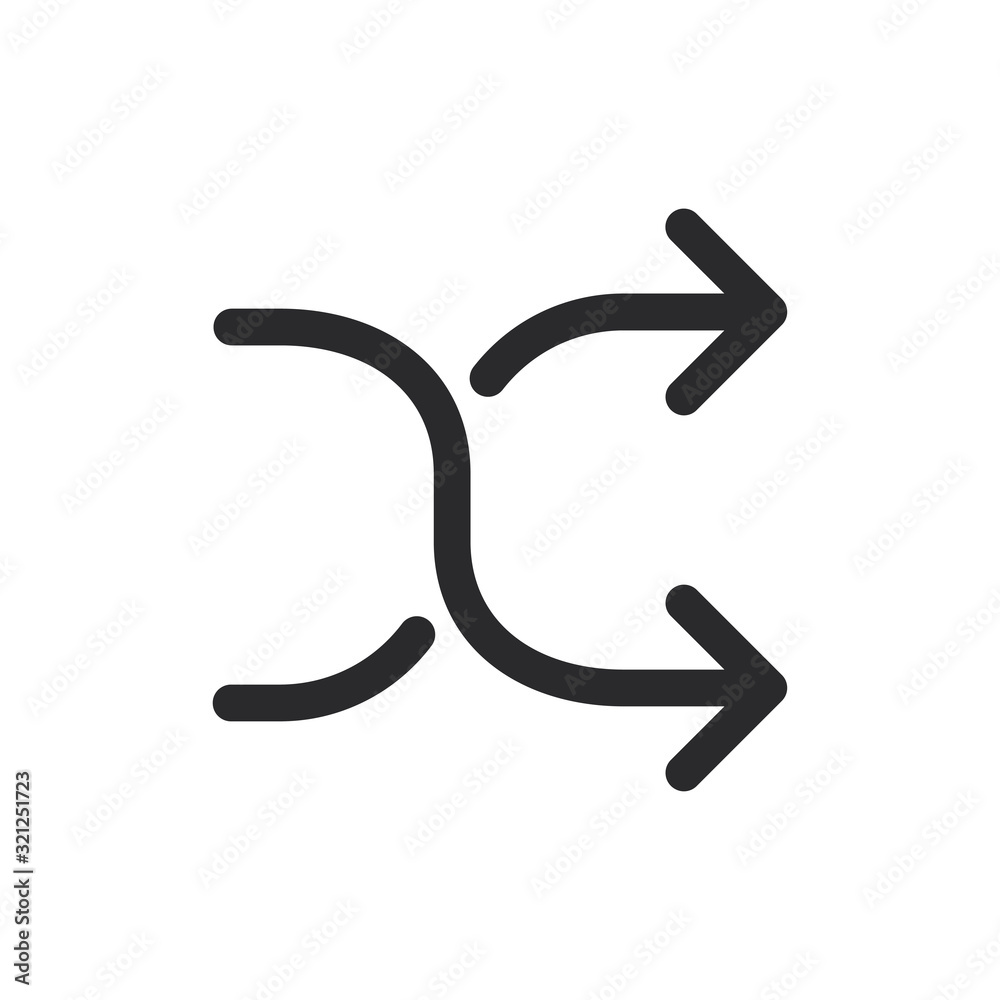 Shuffle vector icon in modern style for web site and mobile app Shuffle vector icon in modern style for web site and mobile app