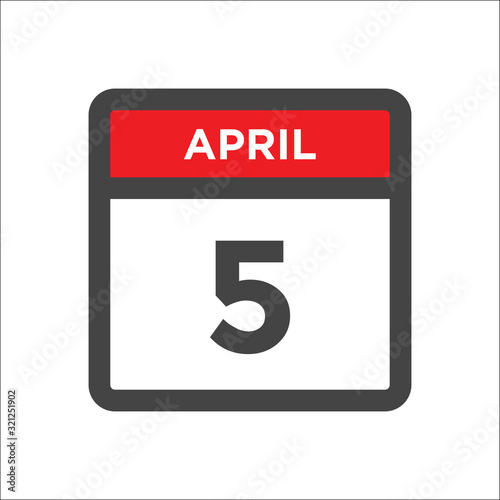 April 5 calendar icon with day of month