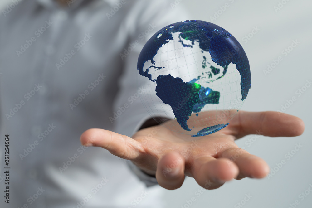 digital earth connection concept 3d.