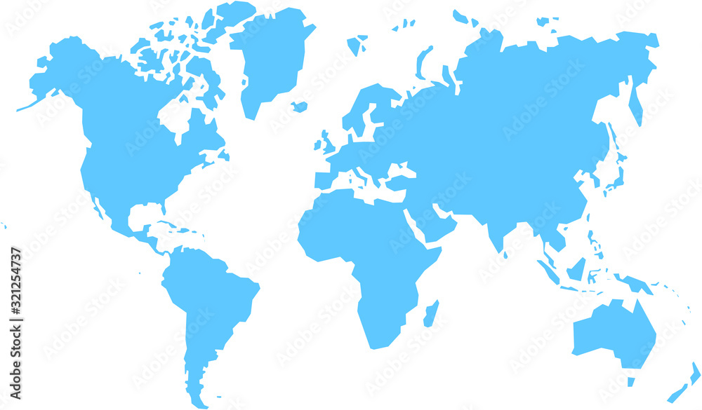 High Detail World map.All elements are separated in editable countries. 