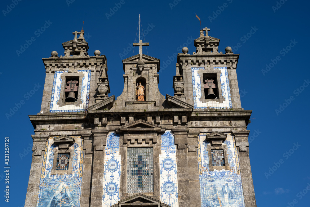 Church Santo Ildefonso in Porto, Porugal, known for its blue tiles
