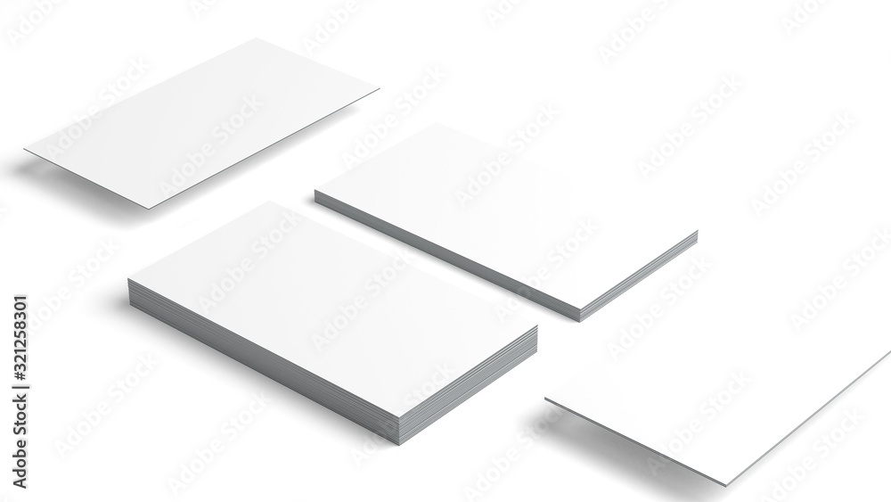 Business card isolated mocup on white 3d render Business card isolated mocup on white 3d render