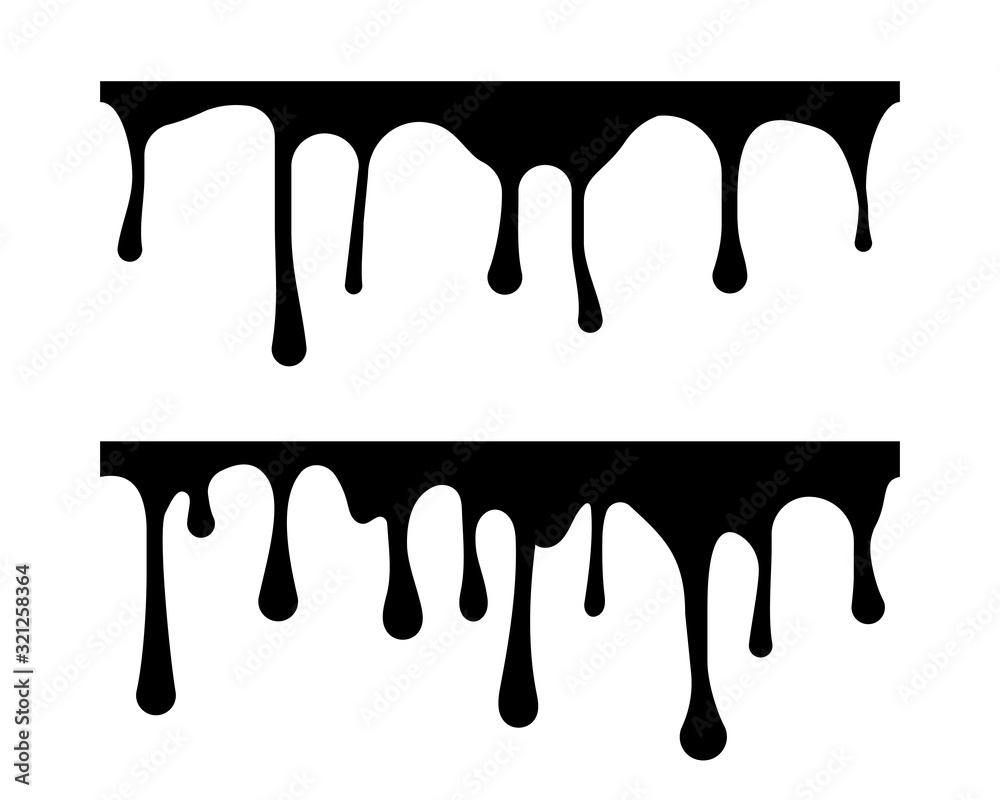 Seamless line liquid vector. Falling drops paint silhouette. Design element. Seamless line liquid vector. Falling drops paint silhouette. Design element.