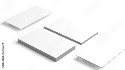 Business card isolated mocup on white 3d render