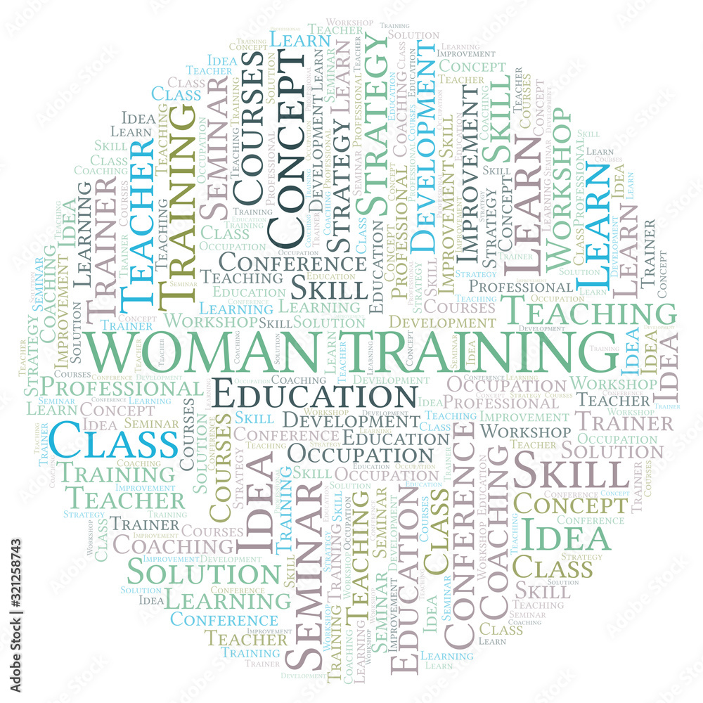 Woman Training word cloud. Woman Training word cloud.