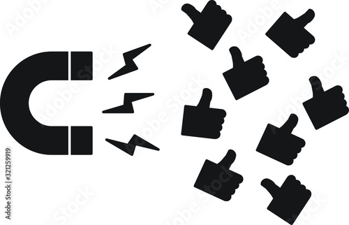 Magnet followers and likes icon