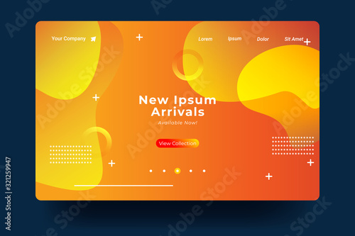 Website Landing Page with gradient colorful Background. Modern design. Easy editable For landing page, banner, website, homepage, card, ui, or apps. Vector illustration