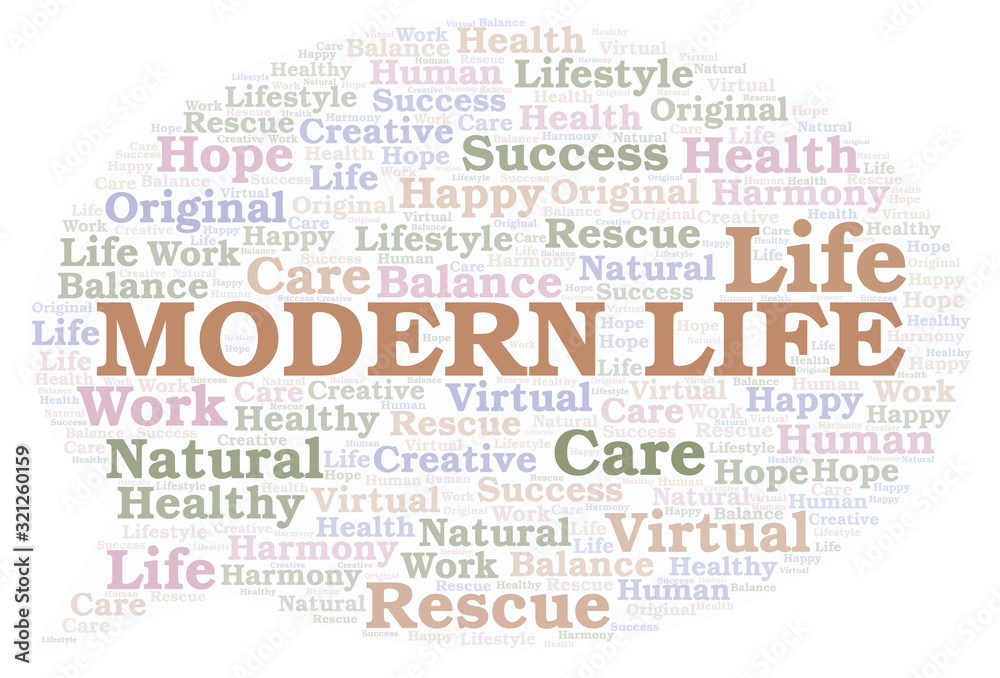 Obraz premium Modern Life word cloud.