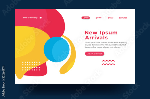 Landing page template Design. Modern flat design concept For landing page, banner, website, homepage, card, ui, or apps. Vector illustration