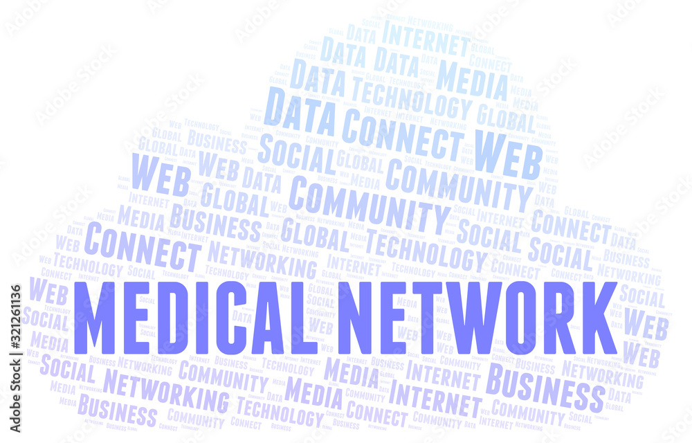 Obraz premium Medical Network word cloud.