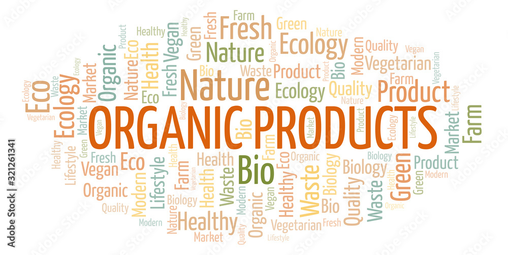 Obraz premium Organic Products word cloud.