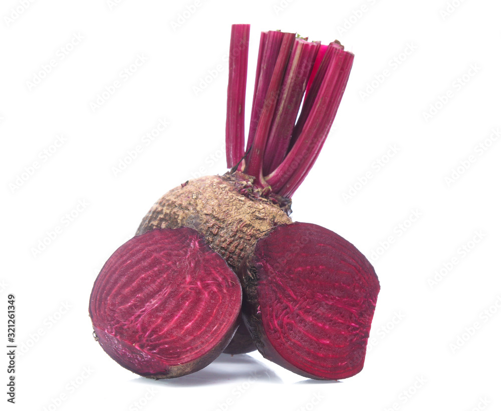 Red beet or beetroot on white background Red beet or beetroot on white background