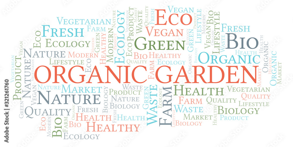 Organic Garden word cloud.