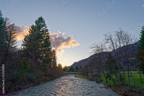 Slowenien - Podkoren - Fluss Save - Abendstimmung photo