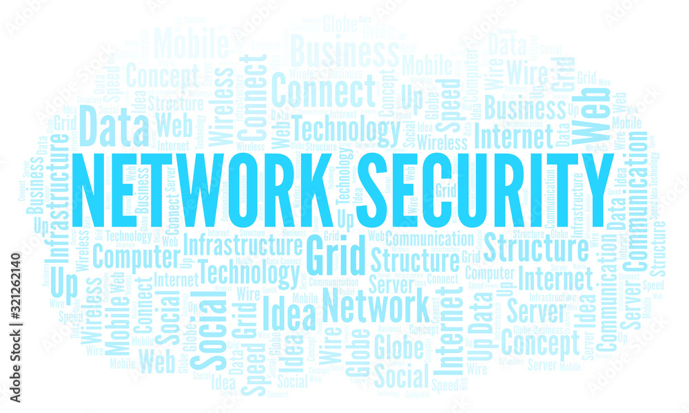 Fototapeta premium Network Security word cloud.