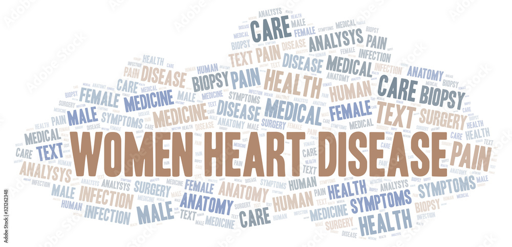 Fototapeta premium Women Heart Disease word cloud.