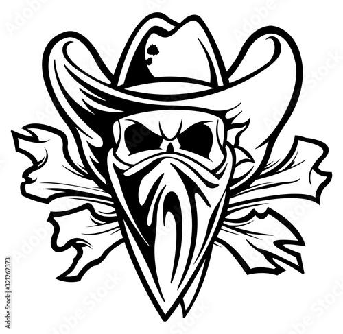 Outlaw skull and crossbones