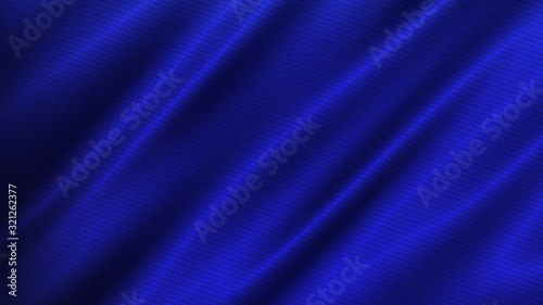 Blue wave fabric texture abstract background.
