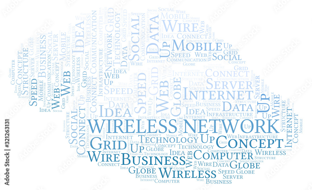 Fototapeta premium Wireless Network word cloud.