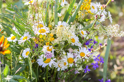 Bouquet of the summer wild flowers