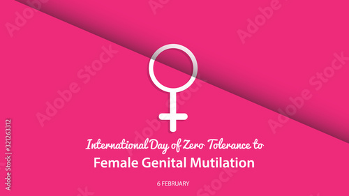 International Day of Zero Tolerance to Female Genital Mutilation. Vector illustration background