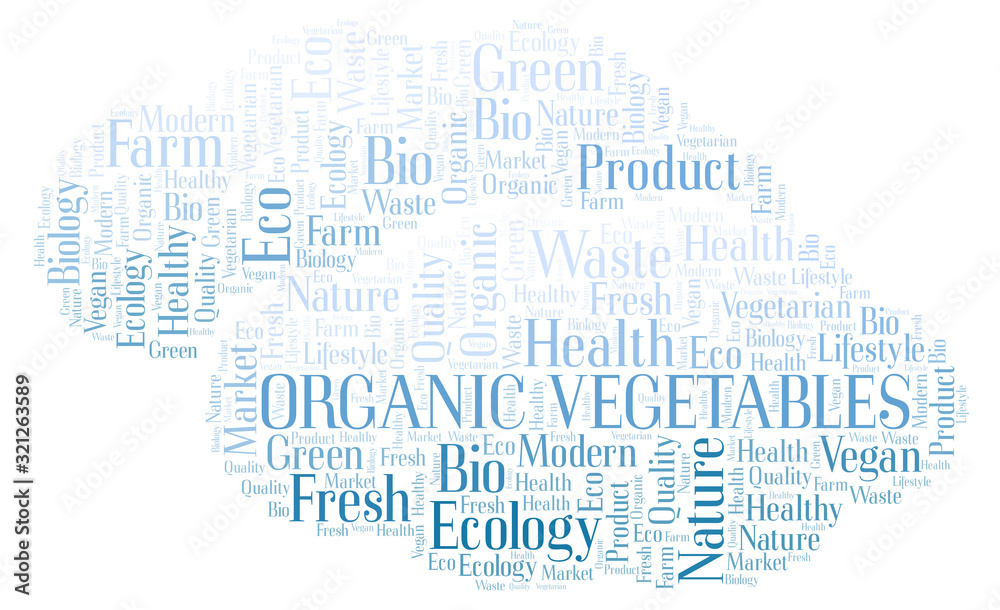 Obraz premium Organic Vegetables word cloud.