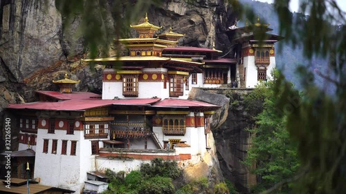Tiger Nest Paro Taktsangat summer day in Upper Paro Valley Himalyas Bhutan