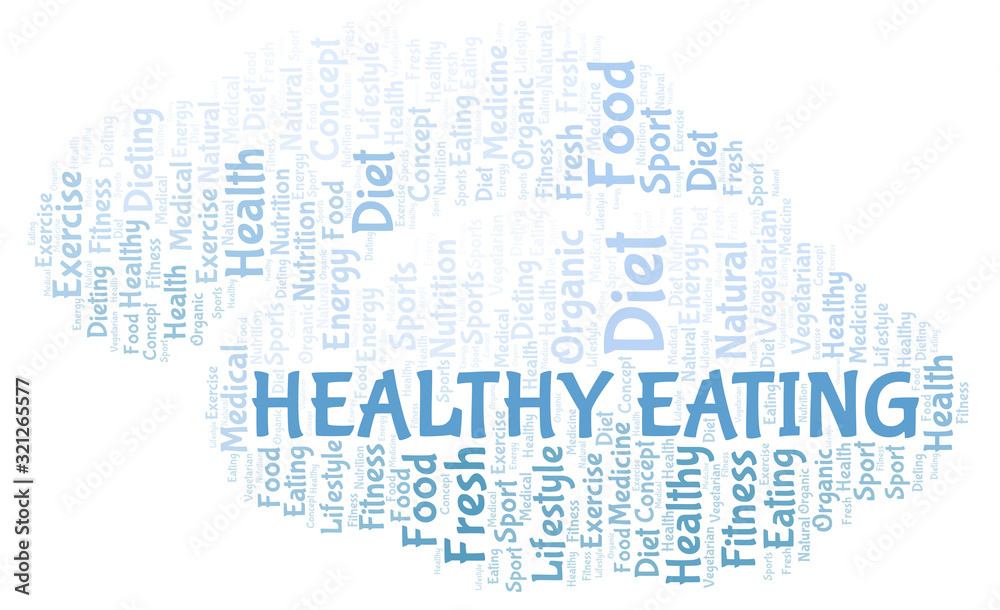 Obraz premium Healthy Eating word cloud.