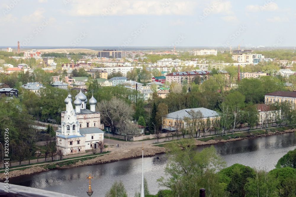 Vologda. Beautiful spring day on the river Bank. The Church in the name of St. John Chrysostom. 17th century