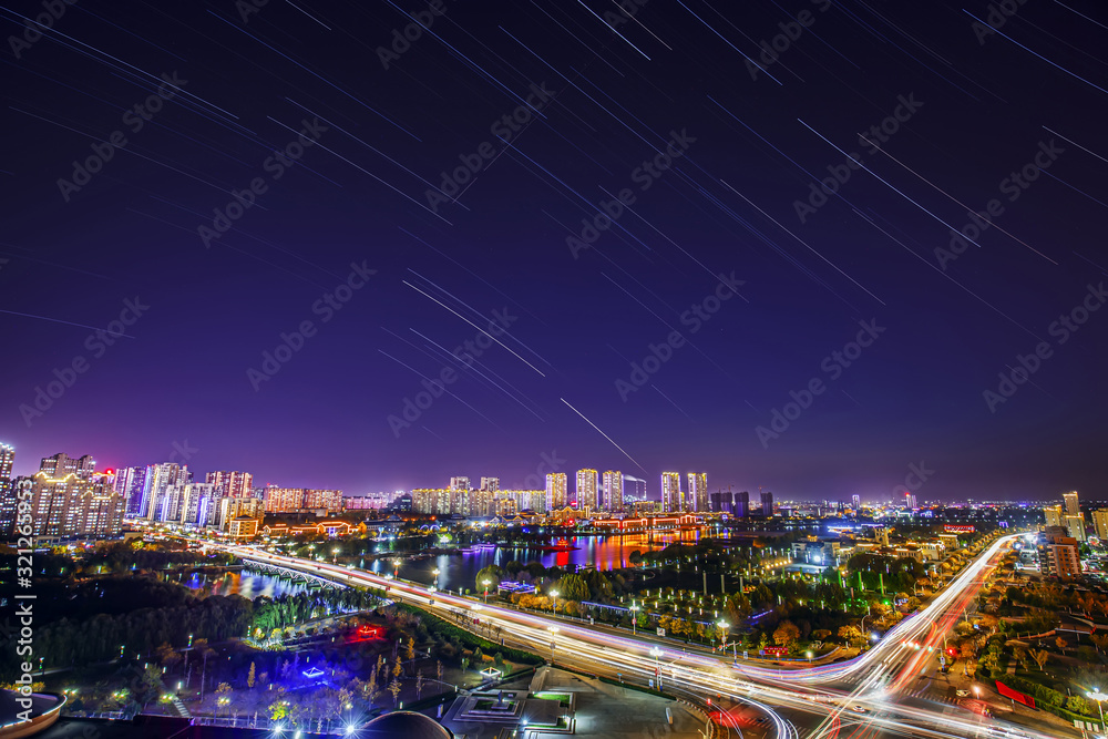 City night scenes and star trails