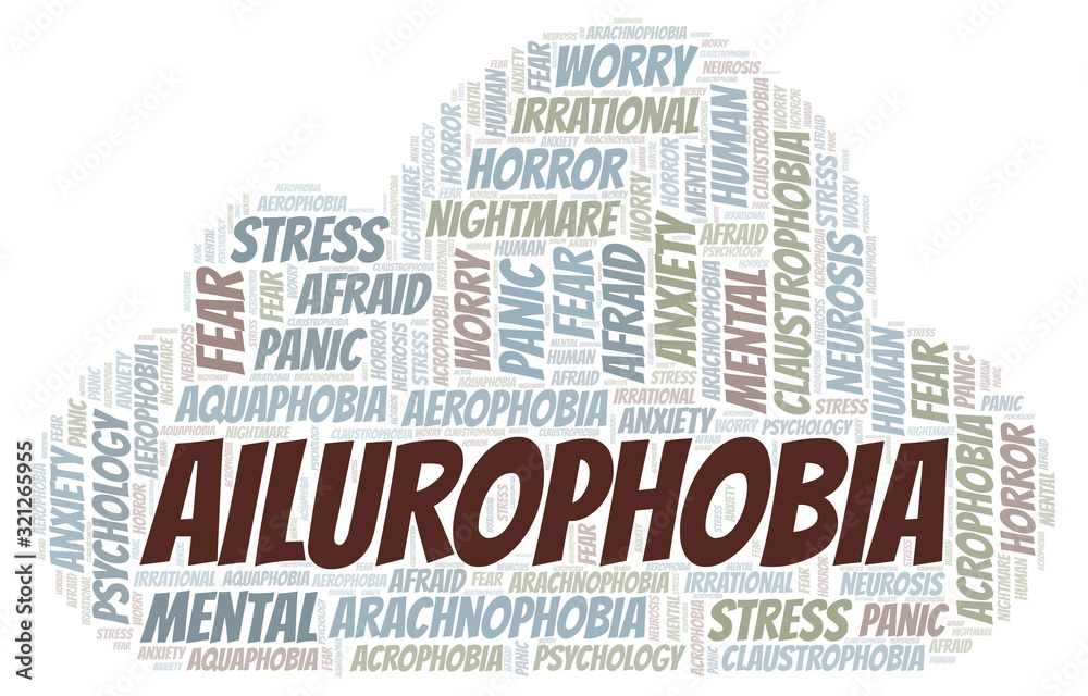 Obraz premium Ailurophobia word cloud.