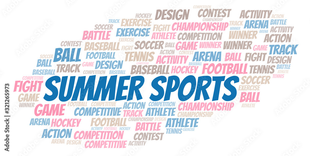 Fototapeta premium Summer Sports word cloud.