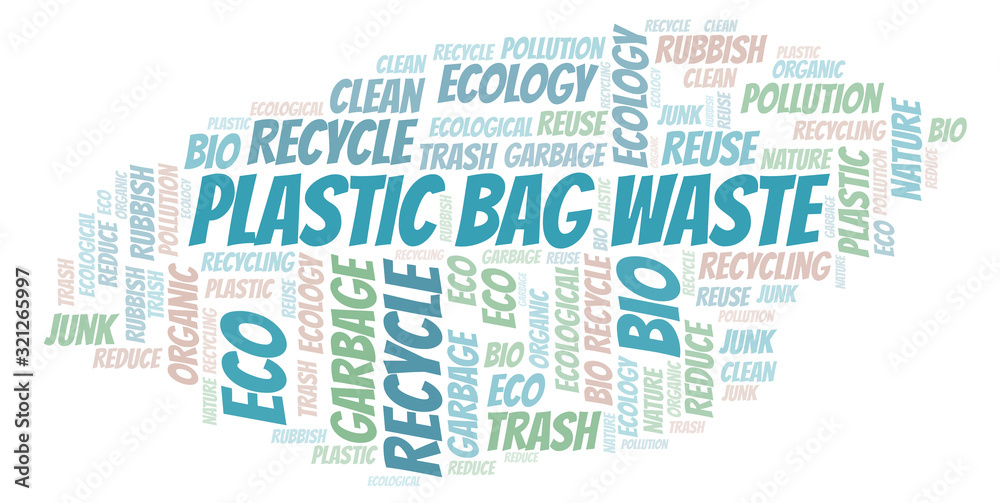Plastic Bag Waste word cloud.