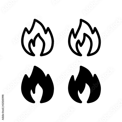 Fire Icon. Nature Icon Set Vector Logo Symbol.