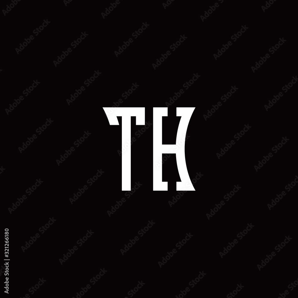 TH monogram logo with curved side style design template TH monogram logo with curved side style design template