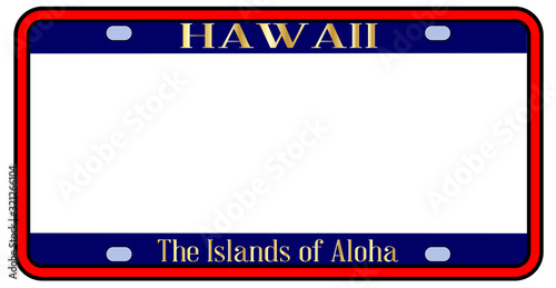 Blank Hawaii State License Plate