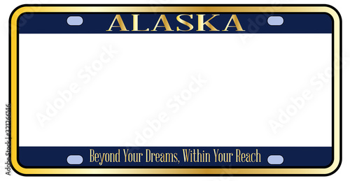 Blank Alaska State License Plate