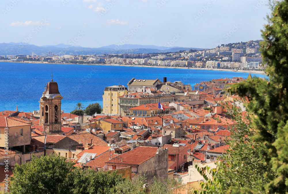 Panorama of Nice, Cote d'Azur, French riviera, France